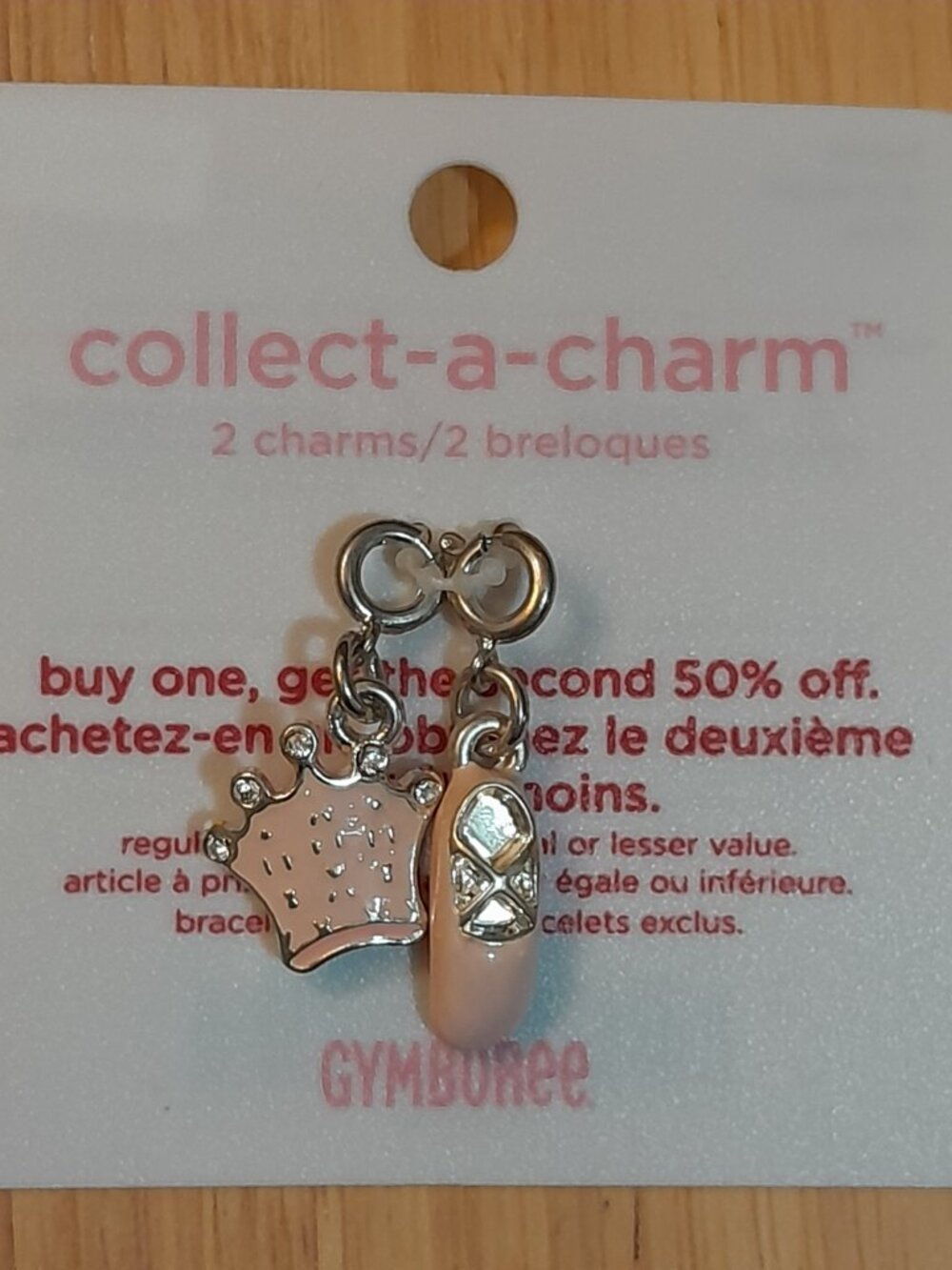 Gymboree Ballet Shoe and Crown Charms Vintage 2005 Winter Prima Ballerina Line